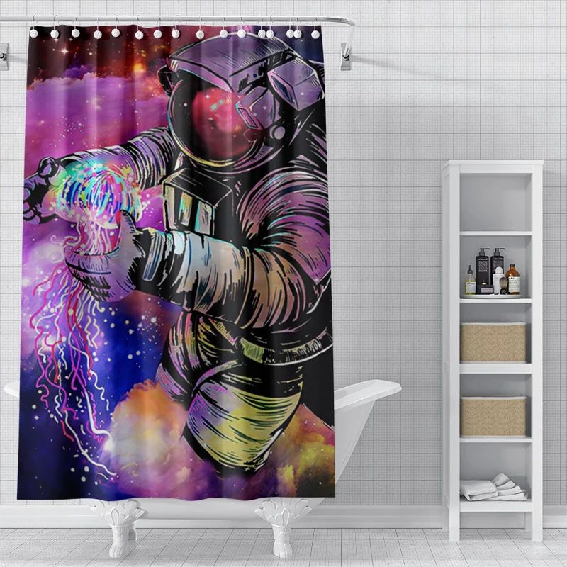 home shower curtains for bathroom waterproof fabric Modern Nordic style bathroom Curtains modern shower curtain 180x200 240x200: 200*210cm / Orange