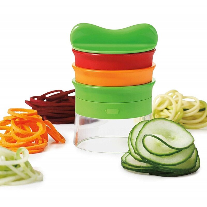 Handheld Spiralizer Vegetable Slicer 3 In 1 Hand Spiral Cutter Veggie Pasta Zucchini Spaghetti Maker for Carrots Salad Cucumber