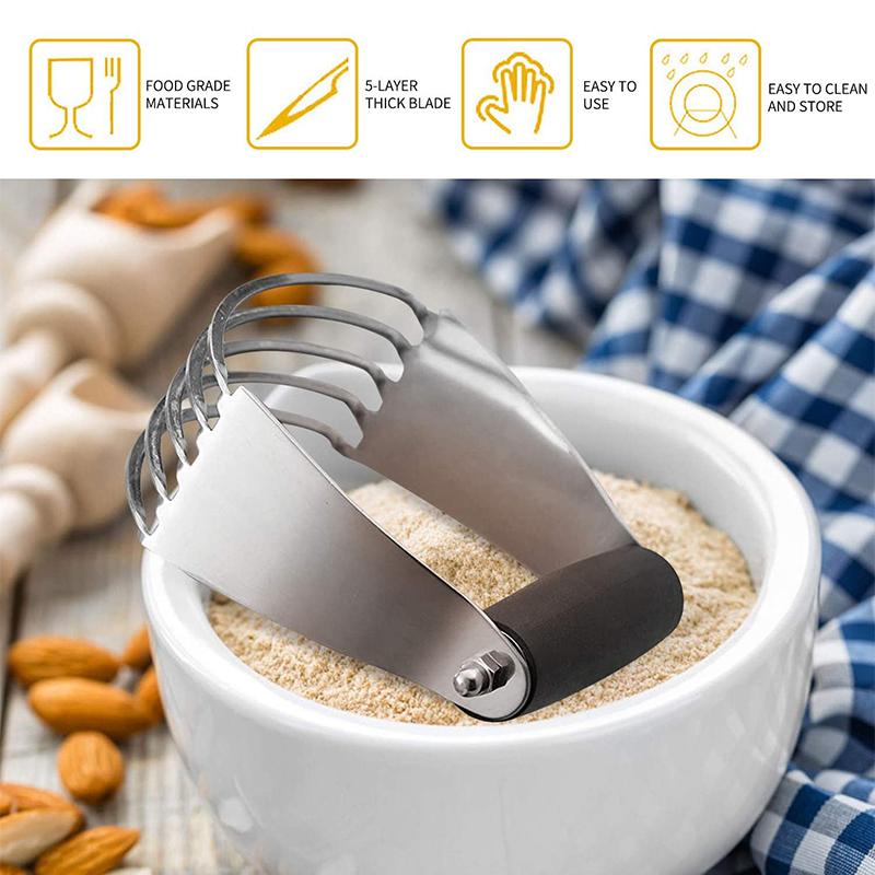 Pastry Cutter Dough Blender Top Pastry Cutter with Heavy Duty Stainless Steel Blades Butter Cutter Flour Mixer