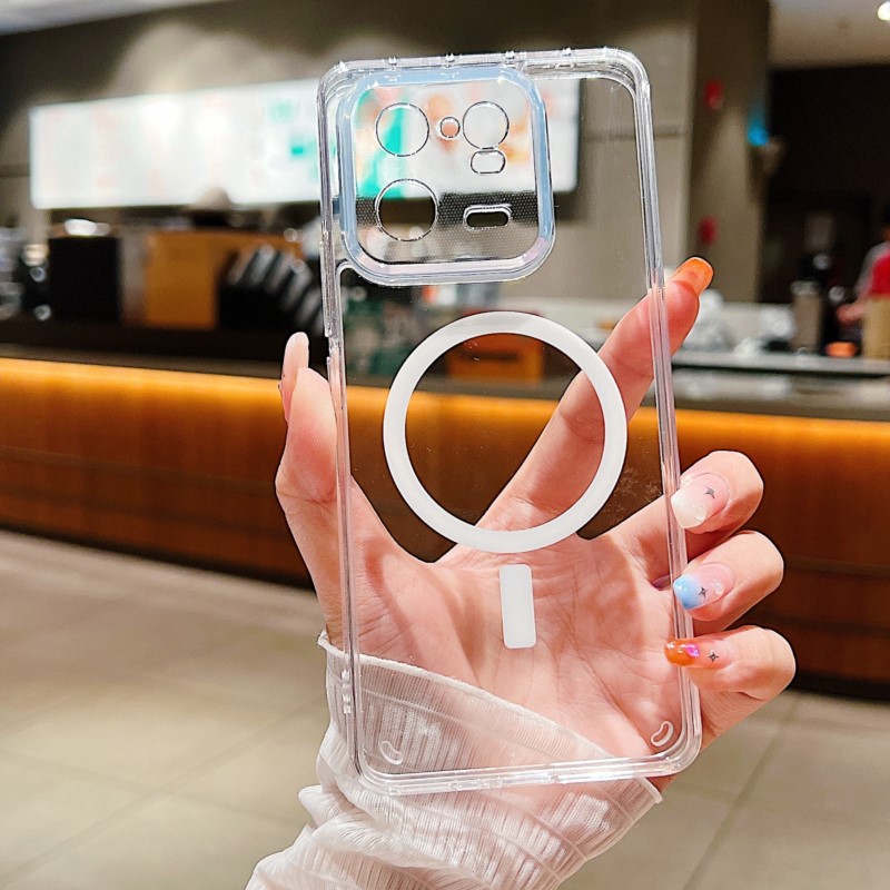 Trasparente per Magsafe Custodia per Xiaomi Mi 15 14 13 pro ultra 13T 14T Redmi Nota 13 14 4G 5G coperchio rigida antiurto magnetica