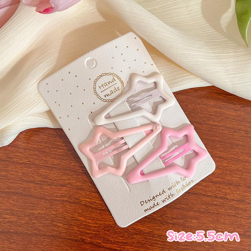 3pcs/set Mini Korean Style Frosted Pink Color Hairpins For Women Girls Star BB Hair Clips Pin Snap Ornaments Accessories: SKY BLUE