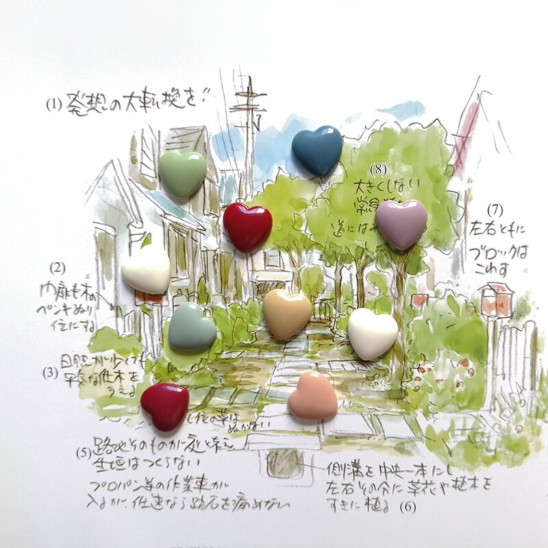 10PCS kleine koelkast magneet liefde hart leuke mini magneten 18mm magnetische Stickers voor koelkast en kantoor Whiteboard Home Decor