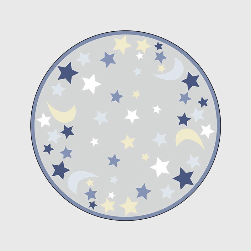 Grijs Tapijt Met Begint Ronde Tapijt Kinderkamer Cartoon Play Tapijt Voor Kinderen Nordic Slaapkamer Bed Tapijt Zachte Non- slip Mat: Diameter 120cm