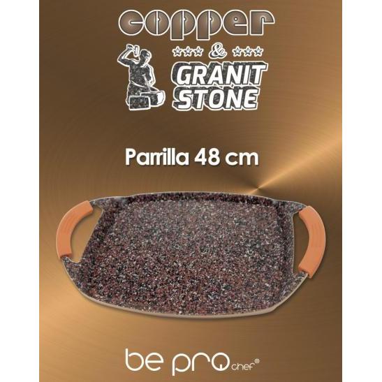 PARRILLA ALUMINIO FUNDIDO 48X24 BEPRO CHEF COOPER &amp; GRANIT STONE