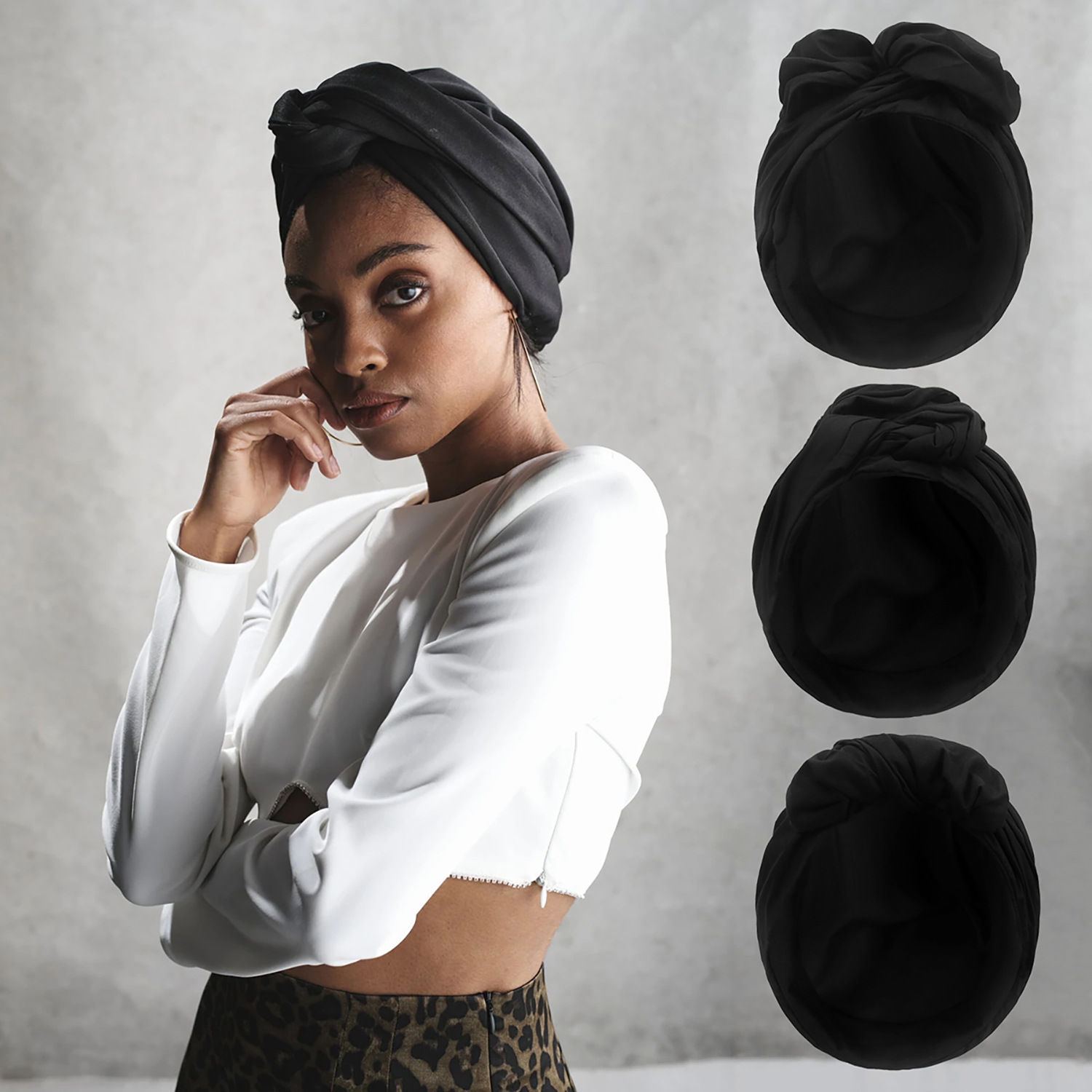 Pañuelo musulmán para mujer, diadema de algodón, envolturas para la cabeza africanas, turbante Retro para gorros de mujer, gorros, tocado musulmán