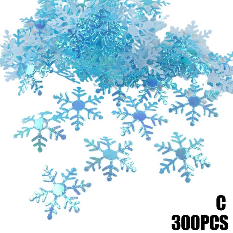 Copos de nieve para decoración navideña, adorno colgante de árbol de Navidad, decoración de copos de Navidad para jardín, vacaciones, de boda, 300 Uds.: C