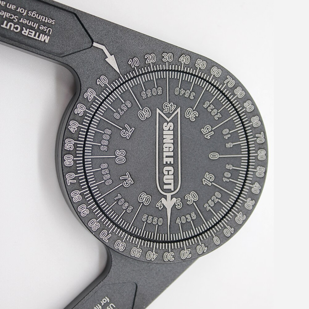 7inch Home Accessories Woodworking Angle Finder Portable Engraved Scales Aluminum Miter Saw Protractor Rust Proof Black