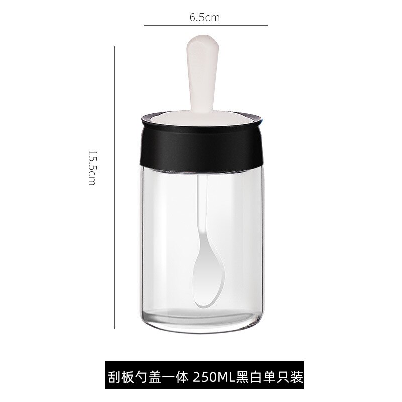 Krydderigryde glas saltkande køkken kryddergryde husholdnings krydderier flaske sukkerkande olie gryde salt mononatriumglutamat glas: Farve hvid ske