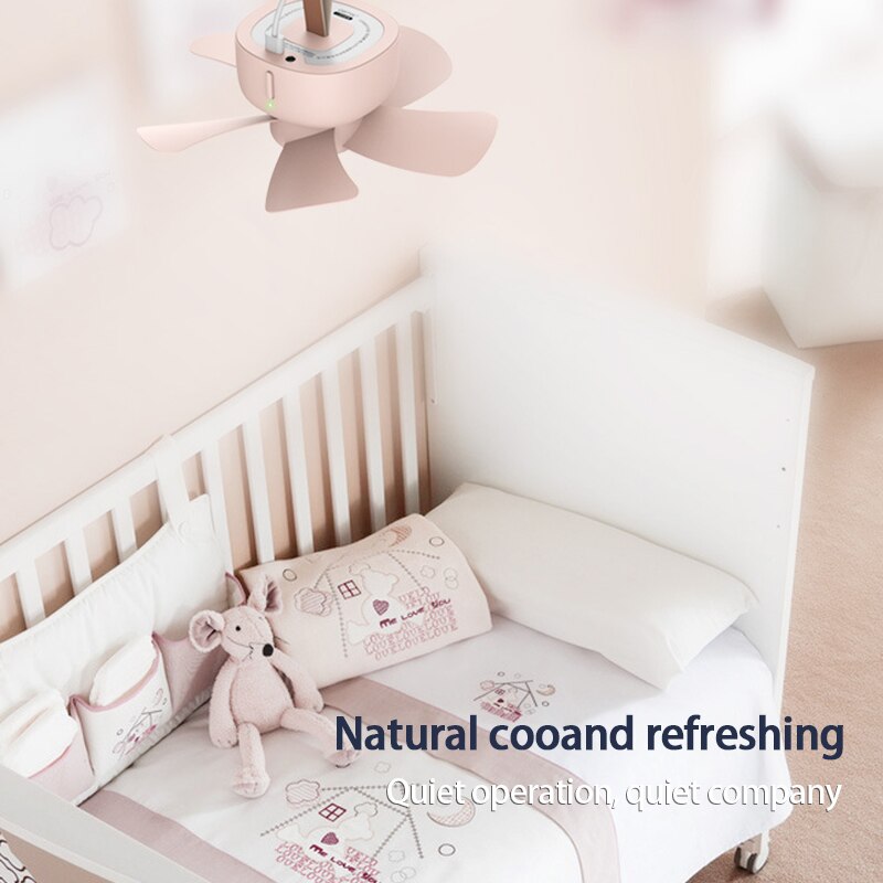 Mini Home Dormitory Ceiling Fan Student Bed-mounted USB Charging Ultra-quiet 4-speed Adjustable Energy-saving Ceiling Fan