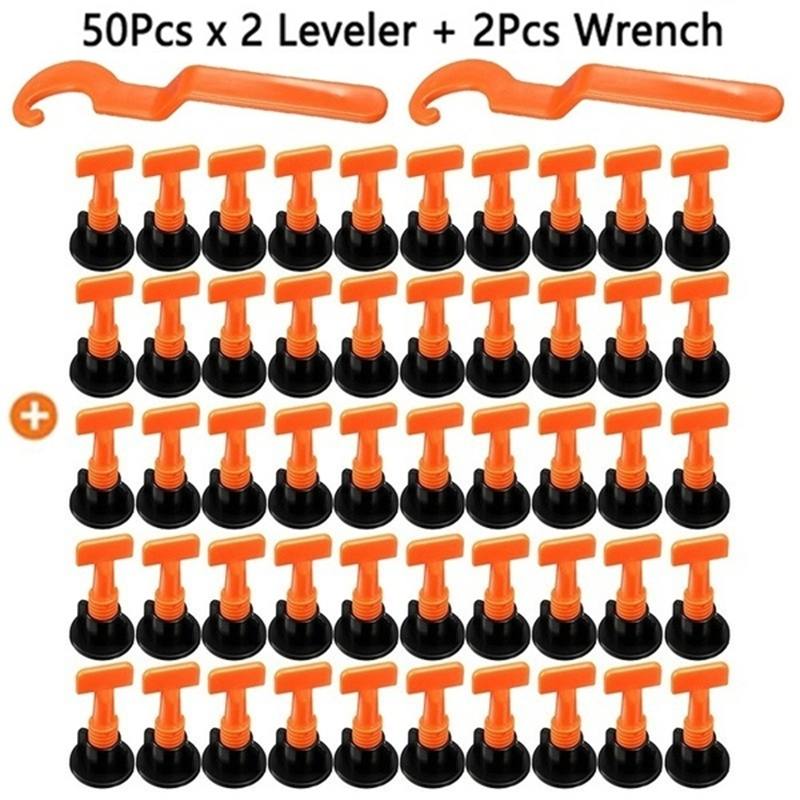50PCS Tile Leveling System Toolkit Level Wedges Alignment Spacers for Spacers Locator Plier Flooring Wall Tile Carrelage