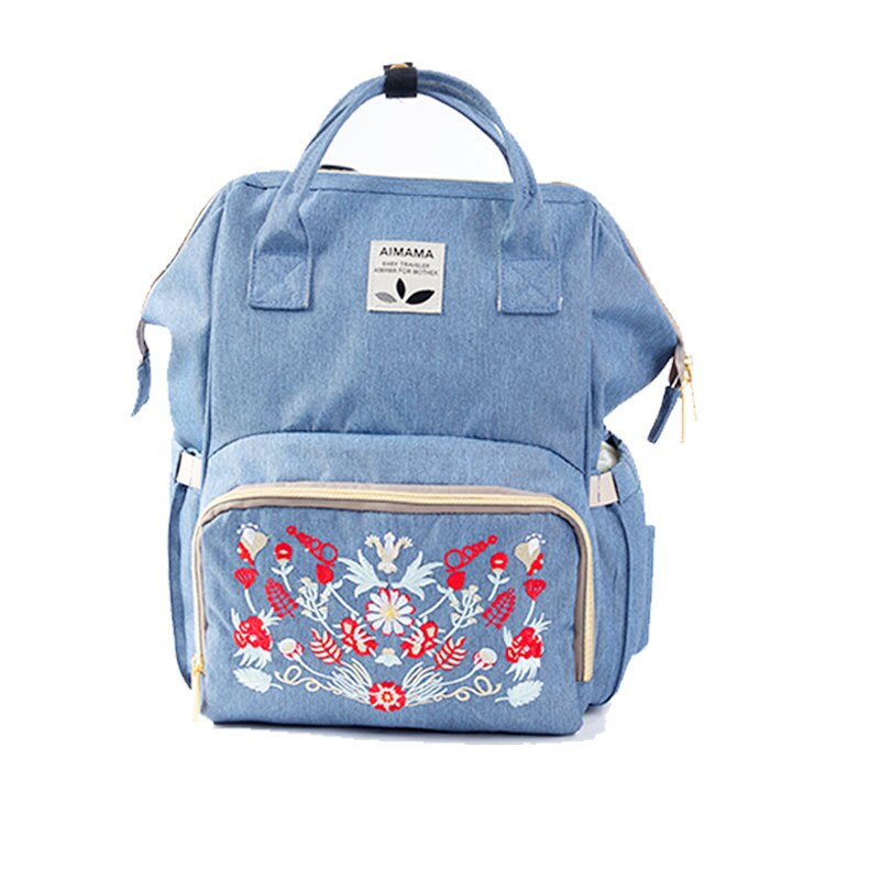 large capacity jeans blue diaper bags