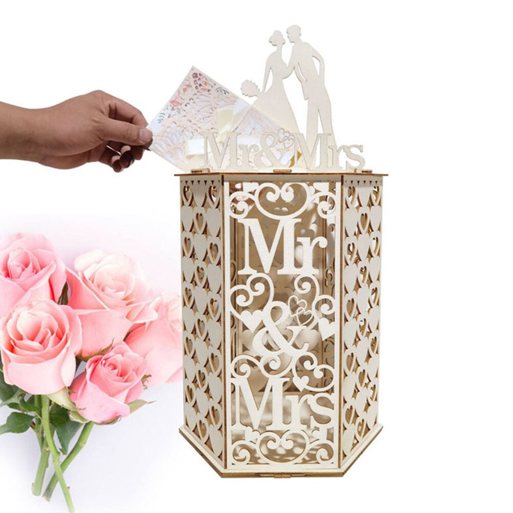 Graduations Anniversary Wedding Card Box Wooden Hexagon Receptions Collection Party Decor Exquisite Birthday Baby Shower