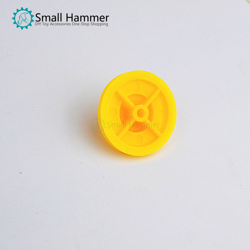 10pcs 27mm yellow plastic three-layer pulley variable hole pulley diy micro motor gearbox parts gear box accessory parts