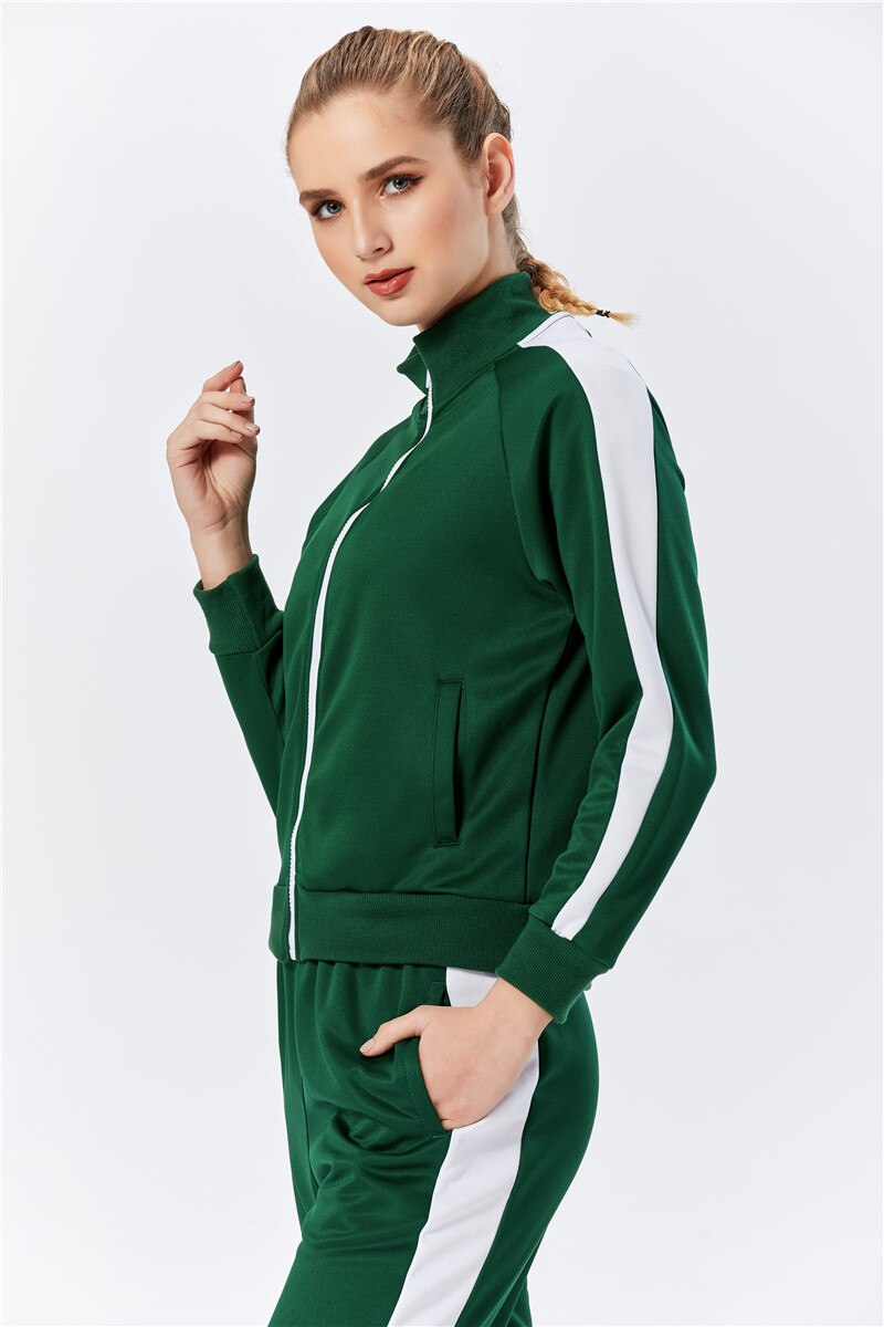 Raibaallu gestreepte effen pakset dames trainingspak 2- delig sportoutfit joggingsweatshirt fitness lounge sportkleding: S / D