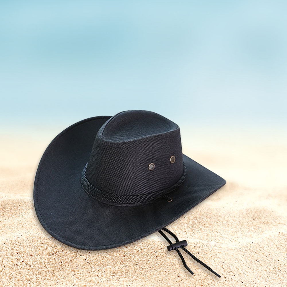 Rejse stråhatte mænd forår sommer cowboy udendørs kuppel bred stor rand hat mandlig åndbar strand solhætte en størrelse