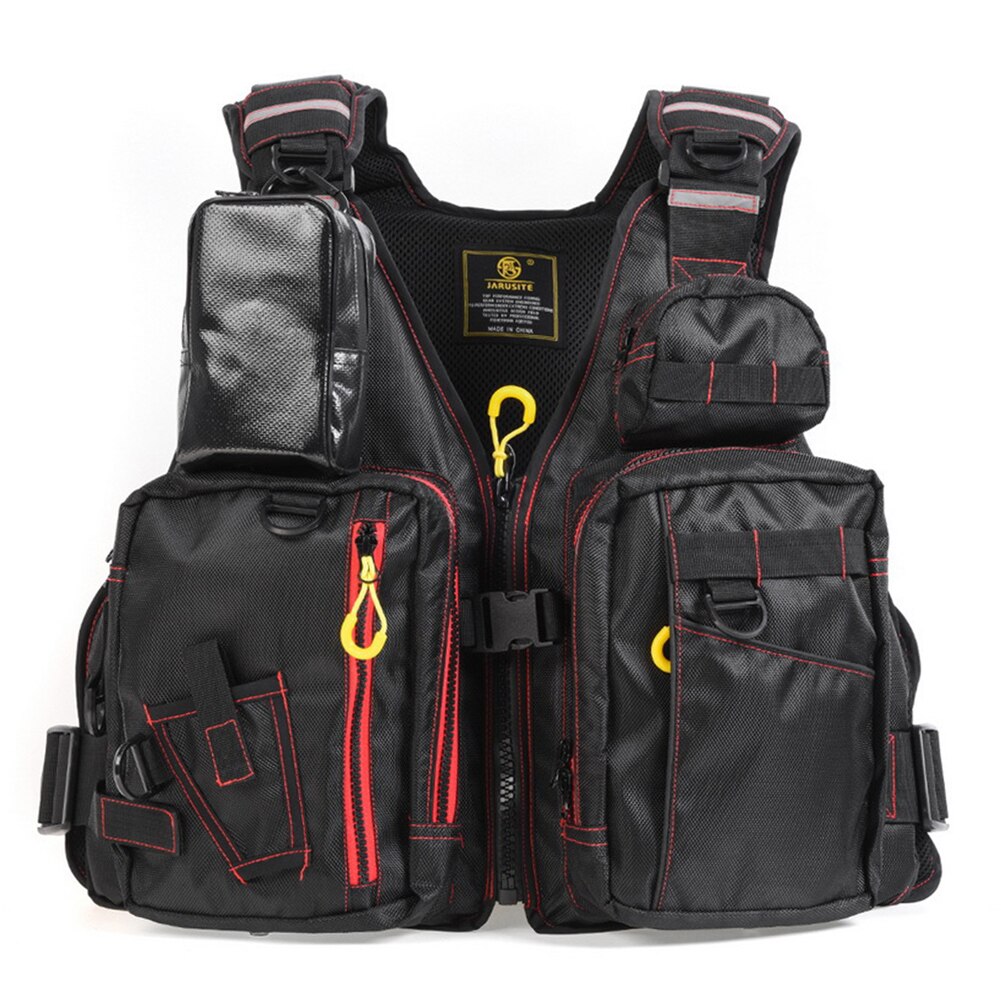 Sport Fishing Life Vest Outdoor Sport Fishing Buoyancy Life Vest Adjustable Safety Waistcoat Men Vest Fishing Tackle Tool Adjust: Red