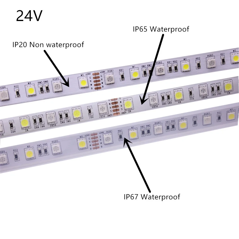 SMD 5050 LED-Streifen, 5 m, 60 LEDs/m, DC 12 V, 24 V, flexibles Band, Diodenband, 4000 K, NW, RGB, Weiß, Warmweiß, verrotten, Grün, Blau, Gelb