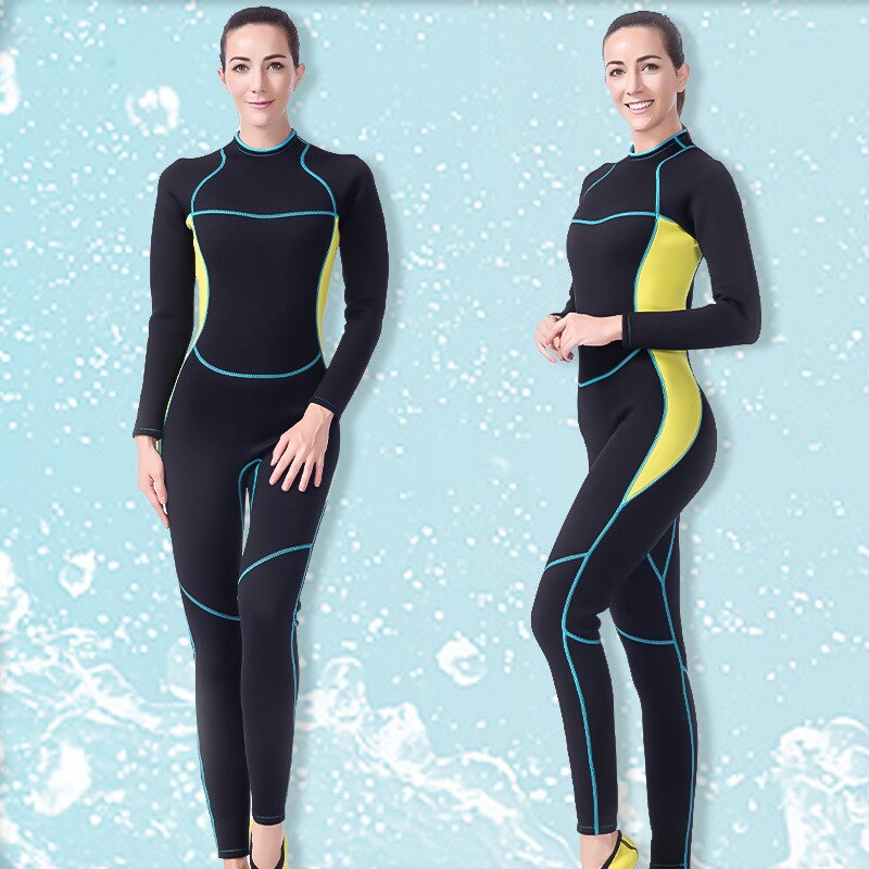 And Fashionable One-Piece Surfing Women'S Long Diving Suit, Warm And Cold Stretch Snorkeling Suit Women'S Product 3MM