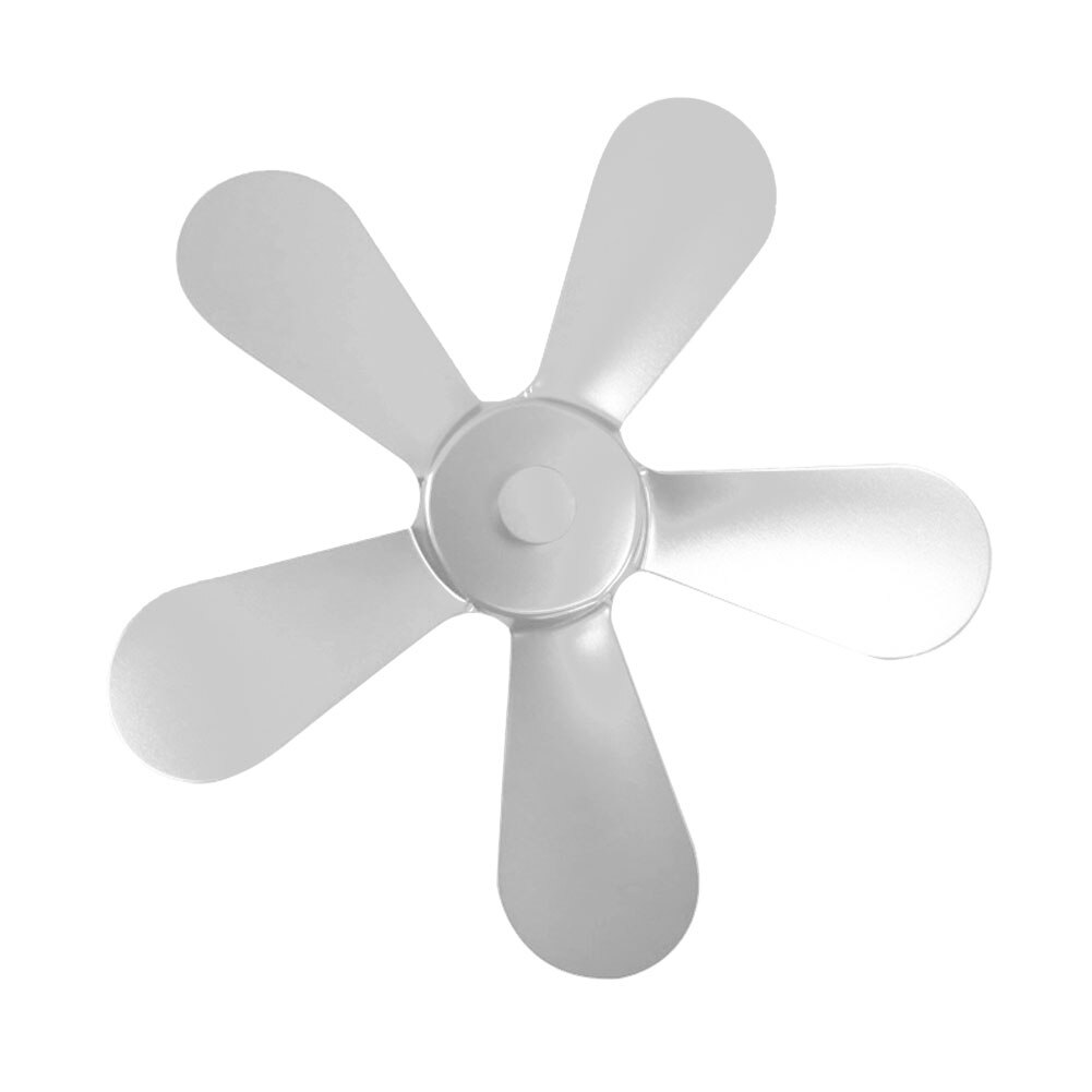 5 blade aluminiumslegering brændeovn blæserblad varmedrevet komfur blæser vinter hjem brænde brænde varmefordeling lydløs brændeovn blæser: Hvid