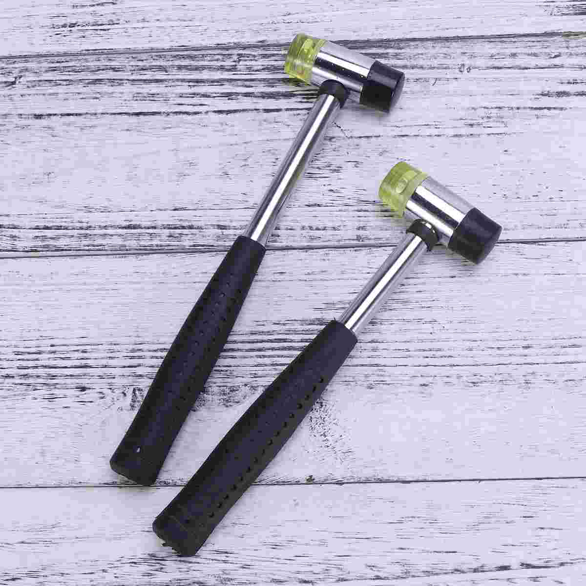 2pcs 25mm Installable Multifunctional Two Way Floor Rubber Steel Handle Hammers Tool Installation Hammer Tool: Default Title