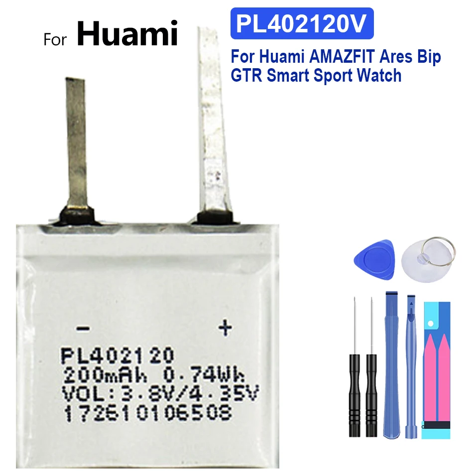 Batería de reloj para Huami Amazfit T-Rex Pro, Res Sport 2, Verge Lite Global, Stratos II 2, A1609, Amazfit Ares Bip GTR, Sports: Verde
