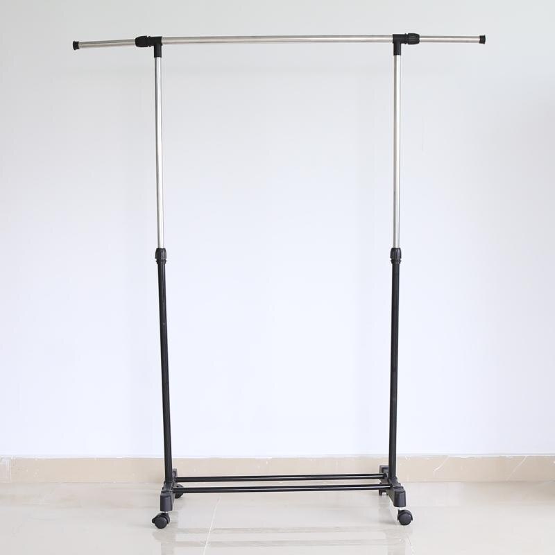 Adjustable Rolling Clothes Hanger Coat Rack Floor Hanger Storage Wardrobe Clothing Drying Racks With Shoe Rack Rail Hanging Rail