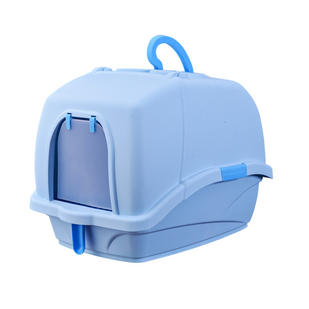 Portable large litter box hooded large space toilet with handle and bucket easy to clean, deodorant and spill-proof