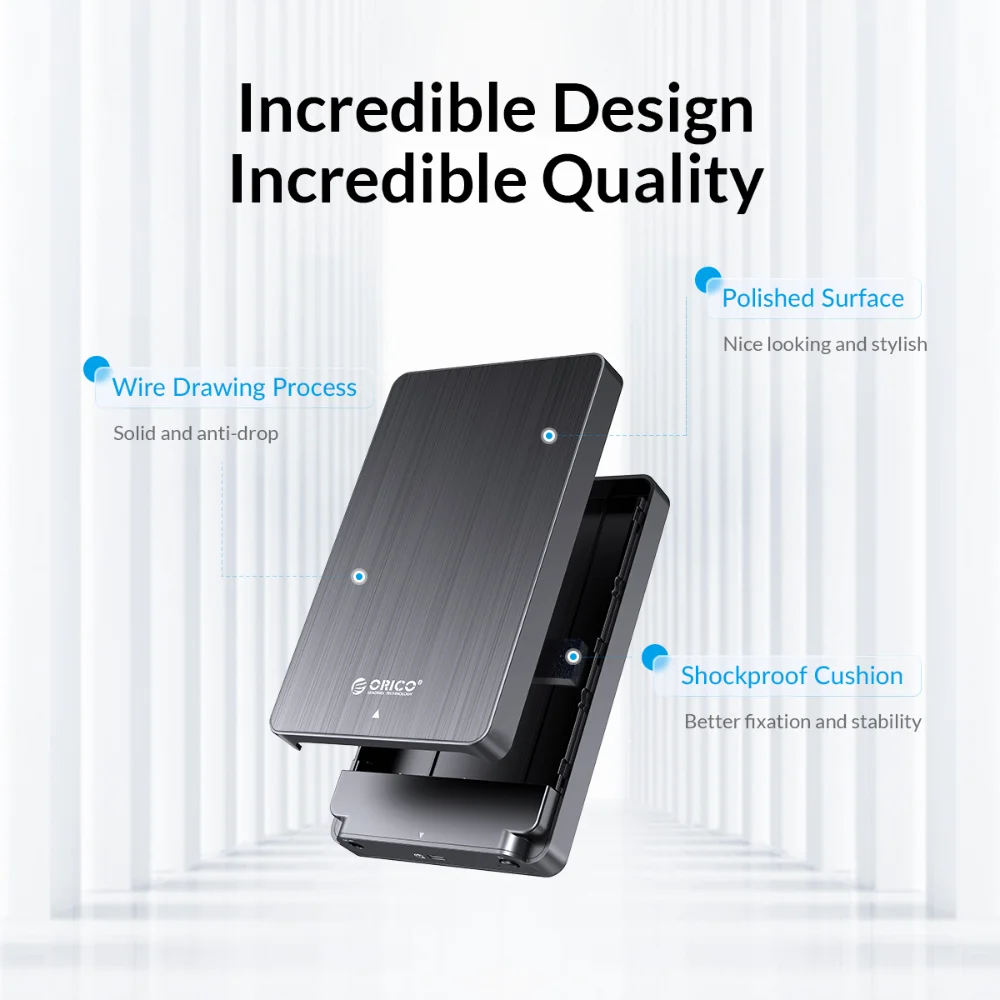 Orico Hdd Case 3.5 "Harde Schijf Behuizing Usb Type C Sata 6Gbps Voor Ssd Hdd Externe Harde Schijf Case Ondersteuning Uasp 18Tb