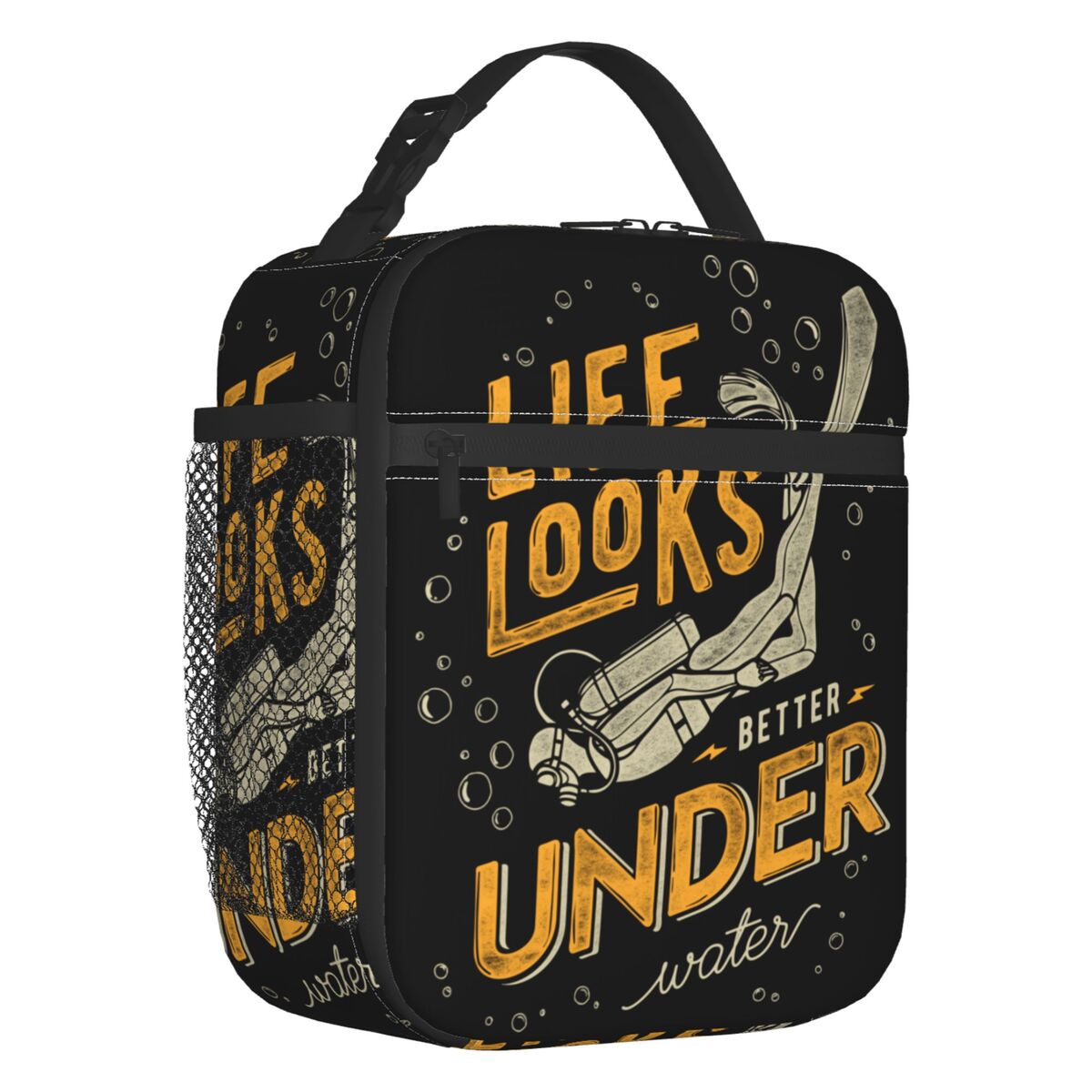 Scuba Diving Insulated Lunch Bags for Women Adventure Ocean Dive Diver Portable Cooler Thermal Bento Box Work School Travel: Brown