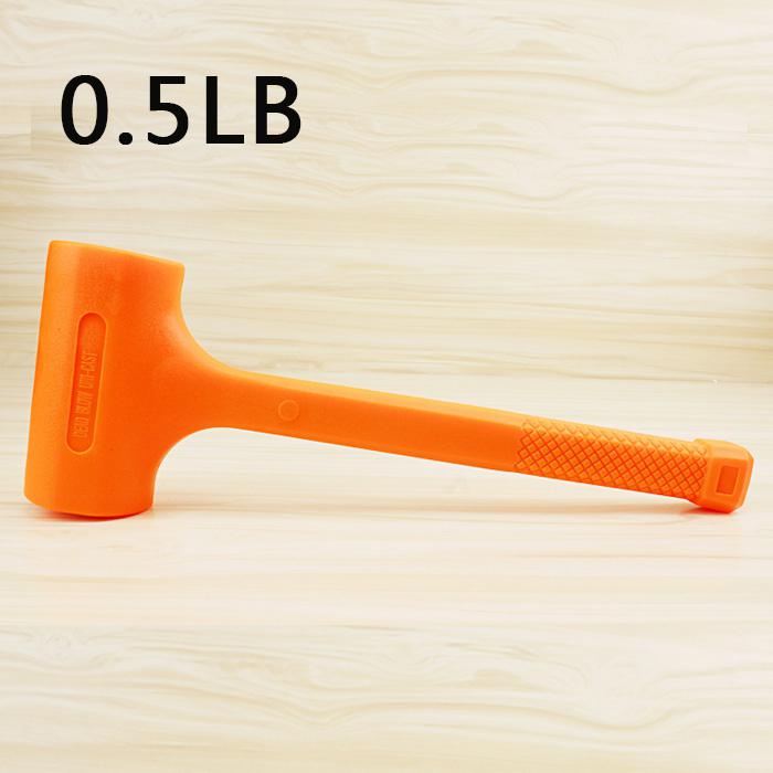 GloryStar 0.5-2LB Dead Blow Mallet Orange Soft Rubber Unicast Hammer