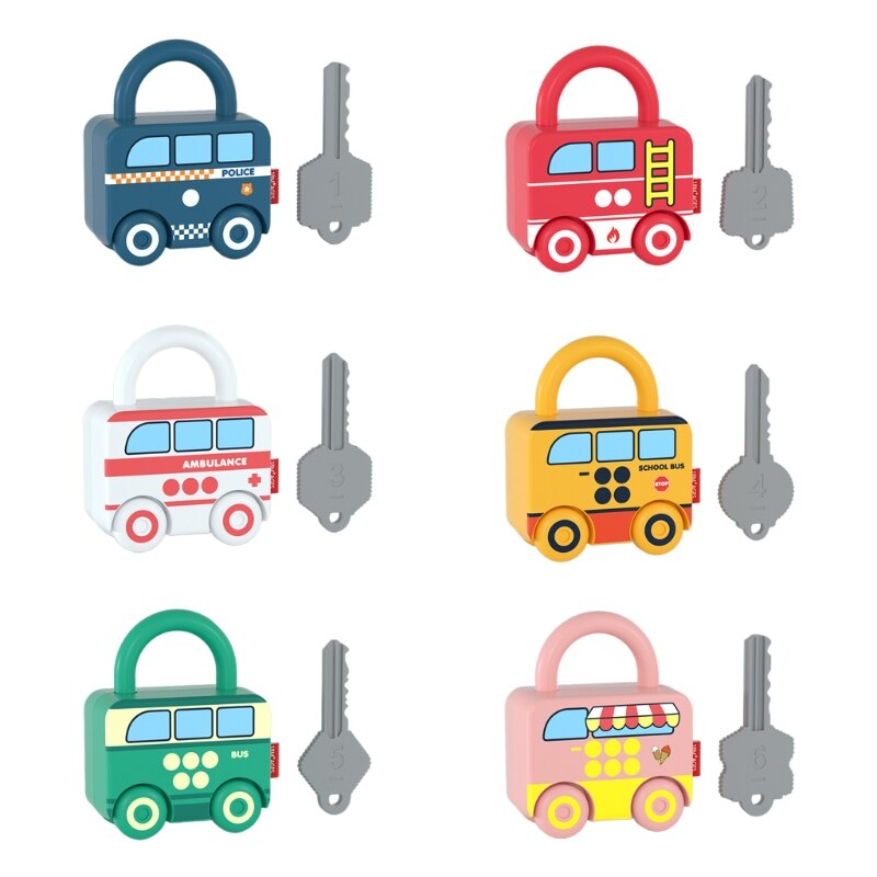 Juego de emparejamiento de candados de aprendizaje para niños, juego portátil Simple, juguetes interactivos para niños