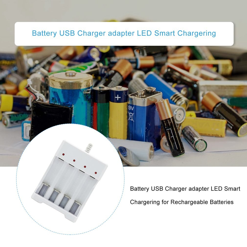 USB Slots Battery Charger Fast Charging Short Circuit Protection AAA and AA Rechargeable Battery Station