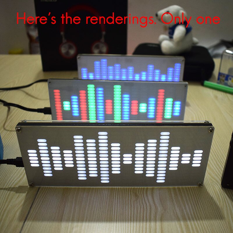 Ecualizador Digital LED de 225 segmentos, Control de presión de gran tamaño, Kit de ondas de sonido de espectro de música, bricolaje