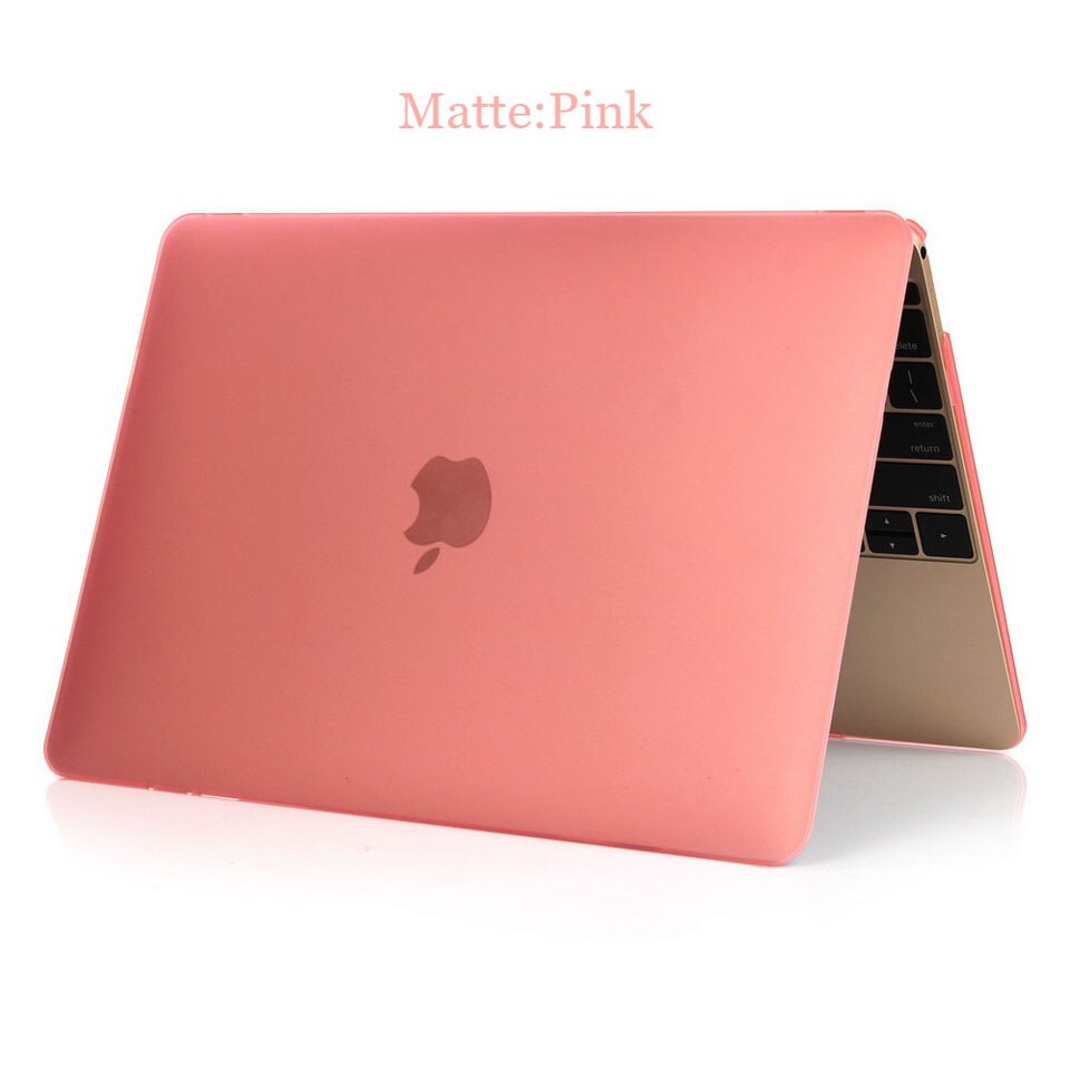 For Apple macbook 12 inch Model A1534, ZVRUA ULTRA THIN Matte / Crystal laptop Case + Transparent keyboard cover: Matte pink