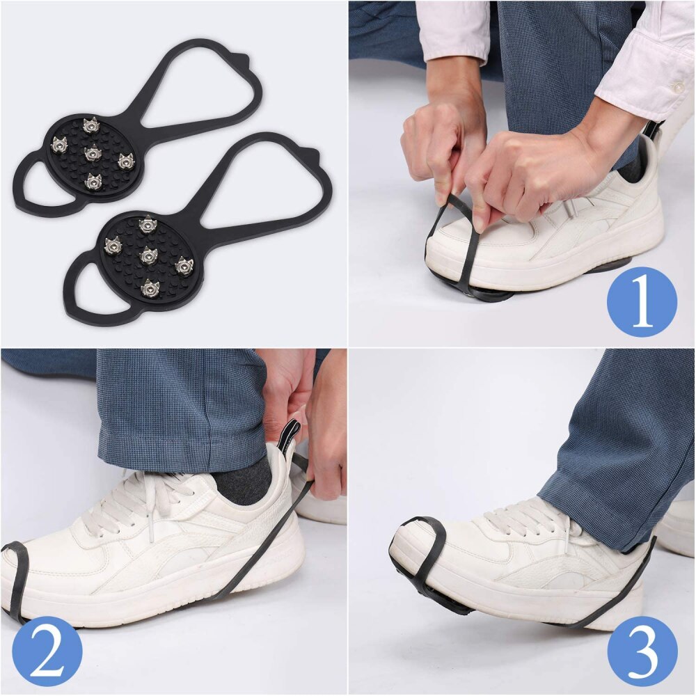 Ijs Antislip Sneeuw Shoe Spikes Grips Cleats Ijskrappen Winter Klimmen Veiligheid Tool Anti Slip Schoenen Dekken Outdoor Crampones