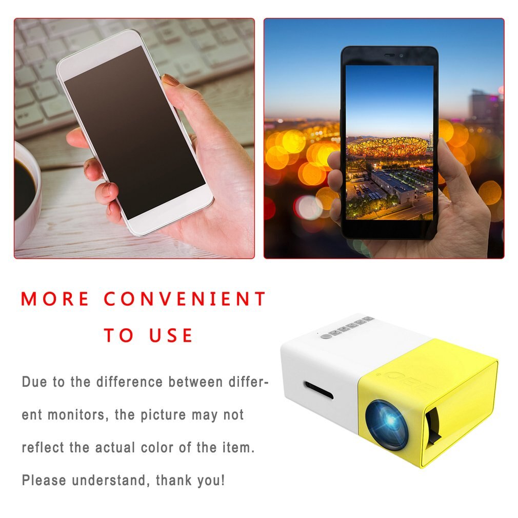 Mini Micro Projector Entertainment Portable Home LED Mobile Phone Projector Exquisite And Realistic Picture