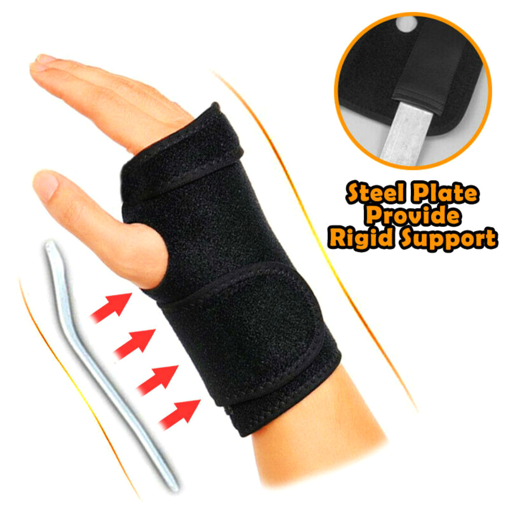 Carpaal tunnelpolsbrace met metalen spalk voor dames en heren, verstelbare polssteunstabilisator voor handtendinitis, artritis
