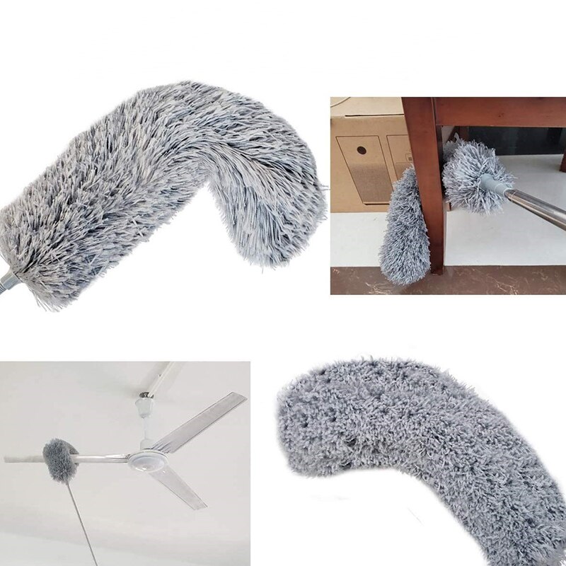 Telescopic Microfibre Duster Dusting Brush with Flexible Corner Broom Effortlessly Removes Dust and Cobwebs M56