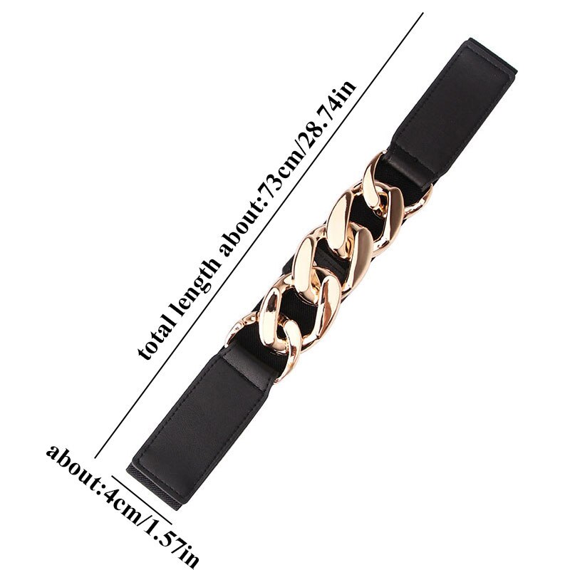 Belts For Women Skinny Metal Gold Buckle Waist Belt PU Leather Thin Belt Elastic Waistband Female Dress Accessories