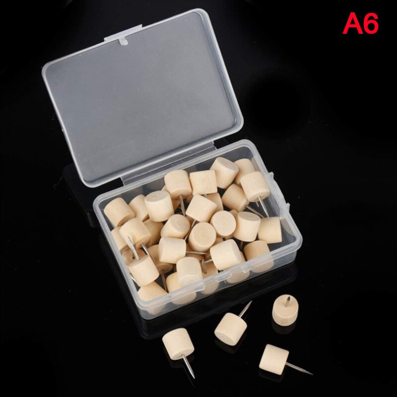 Map Markers Wooden Drawing Photo Wall Studs Cork Board Pins Thumbtack Pushpin Painting Tool Office School Supplies: A6