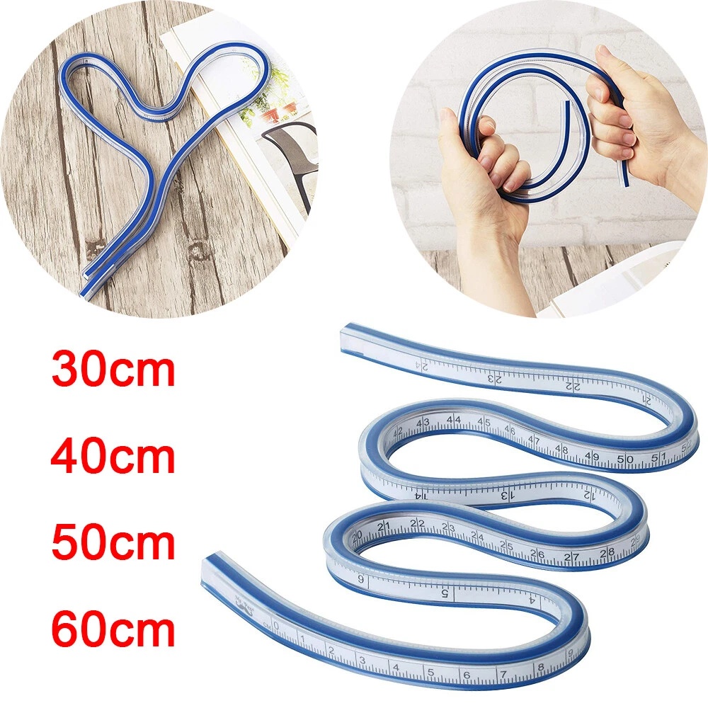 30cm Gebogen Naaipen - Flexibel Plastic met Engelse & Metrische Schalen - Tekengereedschap