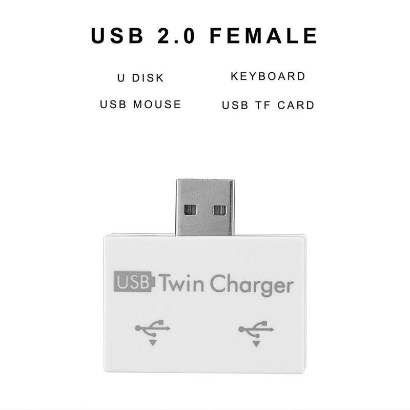 1Pc Dual 2 Port USB Charger Hub USB2.0 Twin Charger USB Splitter Hub Adapter Converter Charging USB Wire Plug For Home Laptop PC