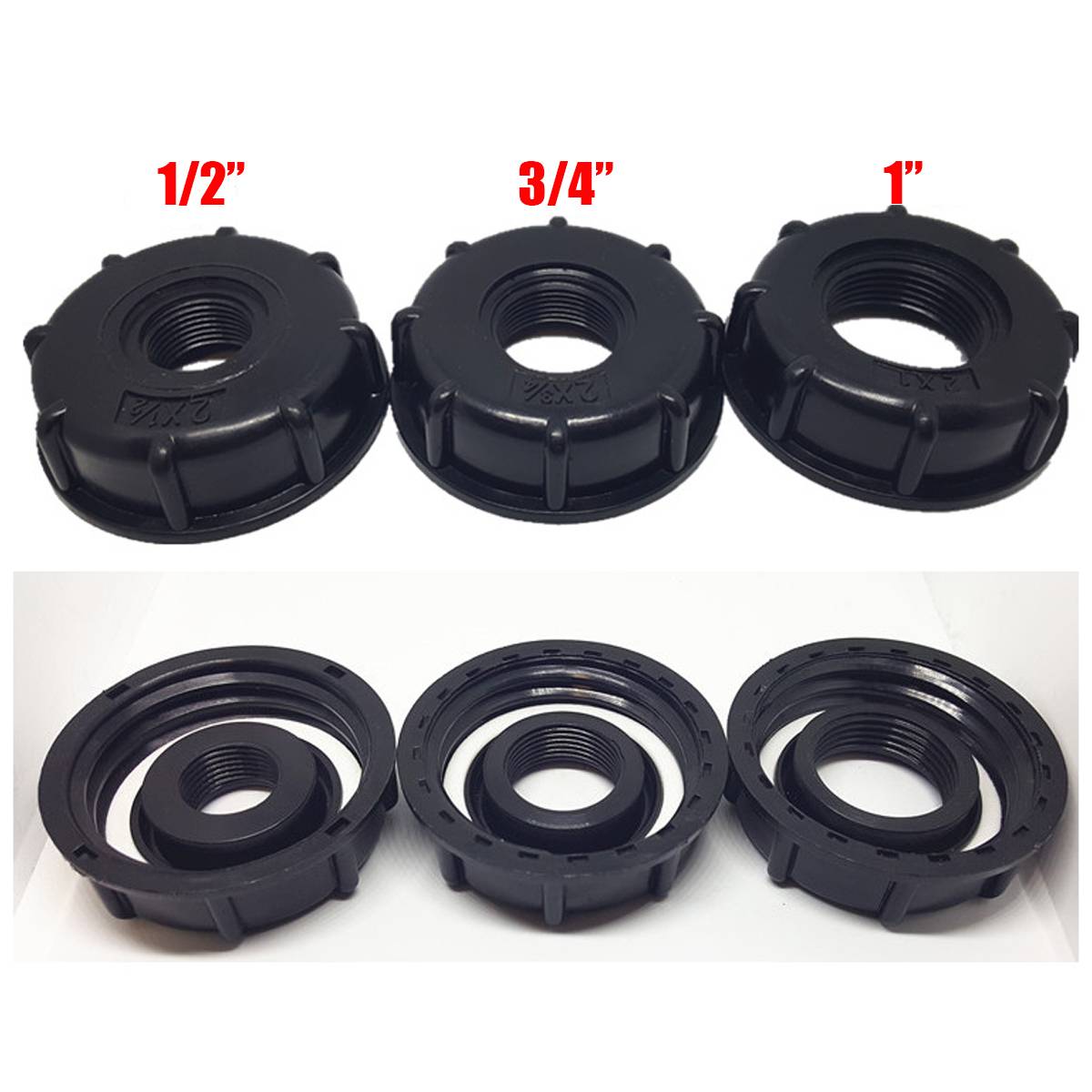 1/2 inch 3/4 inch 1 inch Thread IBC Tank Adapter Tap Connector Replacement Valve Fitting For Home Garden Water Connectors Black