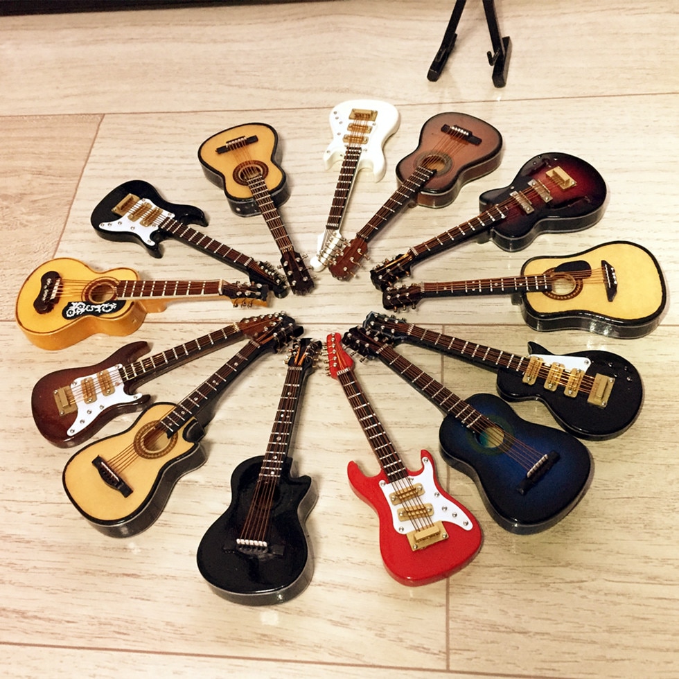 Mini guitare Miniature modèle guitare électrique modèle B Miniature en bois Mini Instrument de musique modèle Collection