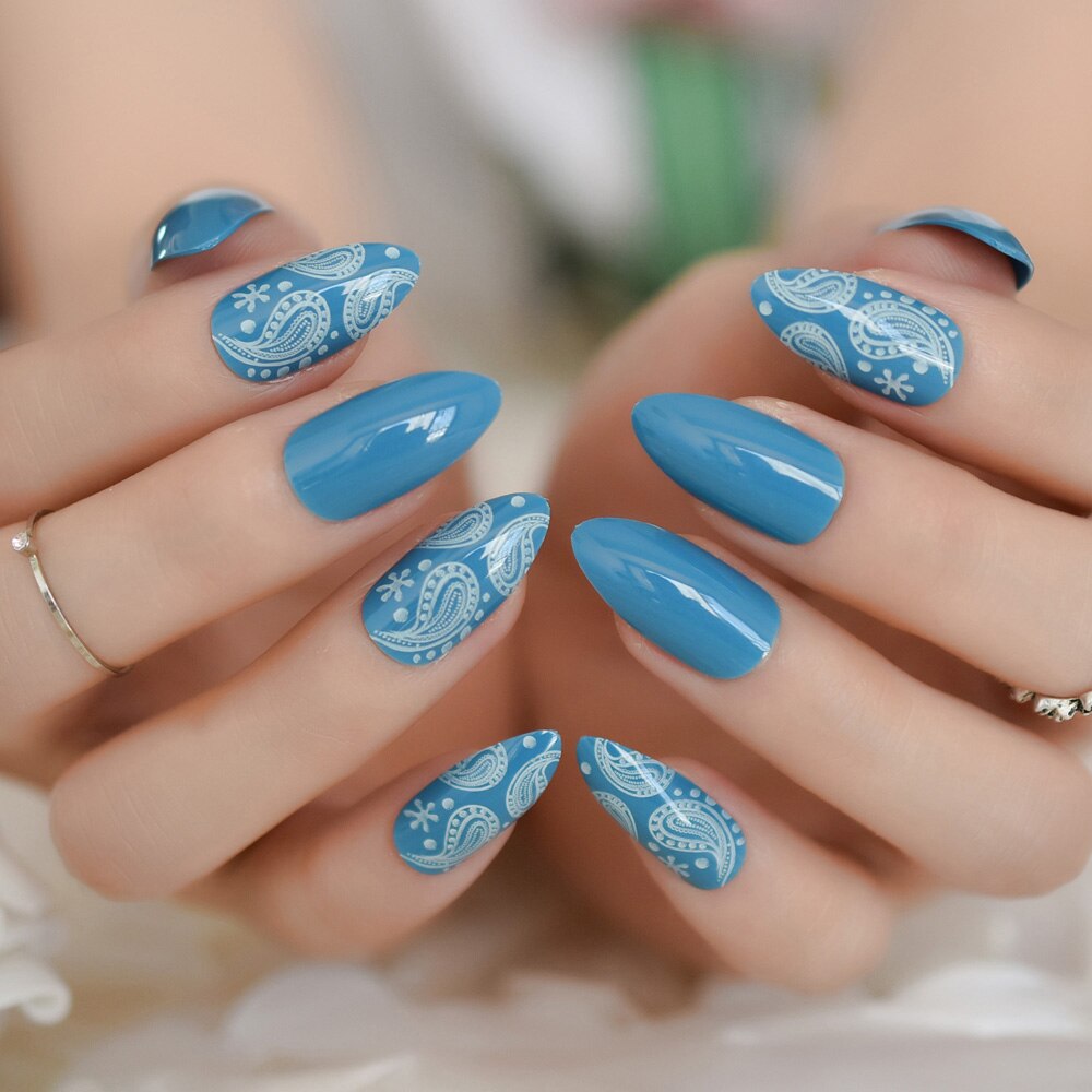 Faux ongles style français, , Beige, naturel, mi-stiletto, or, ligne de sourire, pointes de manucure conçues: L5046