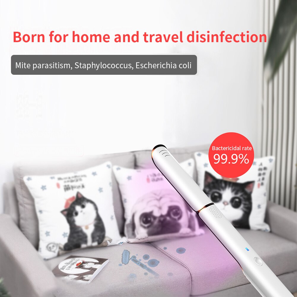 LED Light Travel Indoor Portable Ultraviolet Lamp USB Rechargeable Bathroom Easy Operate Home Office Handheld Small Kitchen