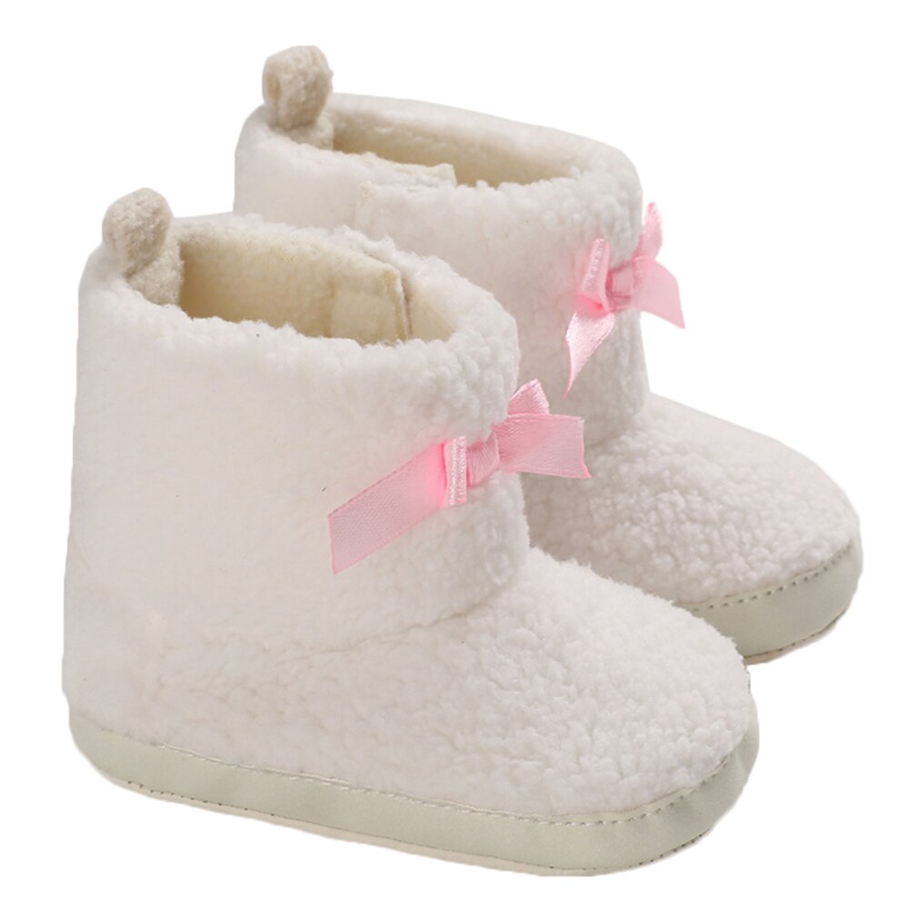 bambino Accessori Bambini Inverno Stivali Da Neve Caldo Appena nato Della Ragazza Del bambino Stivaletti Morbida Suola Pelliccia Scarpette da culla 0-18M: bianca / 7-12 mesi