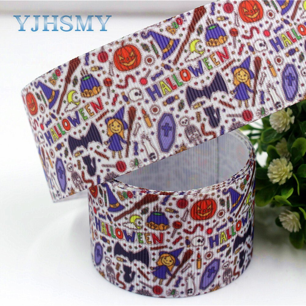 Yjhsmy c -17817-670,38 mm 5 yards halloween termisk transfer trykt grosgrain bånd,tøj tilbehør gør-det-selv pakke materiale