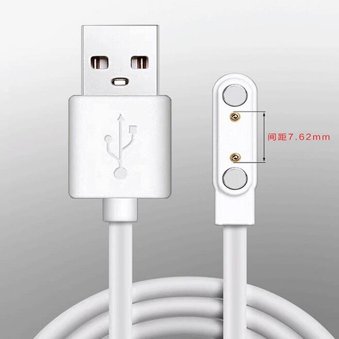 Cable cargador magnético para reloj inteligente, 4 pines, 7,62mm, 2 pines, para KW88, KW98, KW99, GT88, GT68, Universal: 2 pins 7.62mm