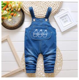 Kinderen Denim Overalls Broek Kinderen Brief Cartoon Peuter Bebe Jeans Herfst Broek Voor Baby Meisje Jongen Kleding Baby Romper 3T: picture color / 3T